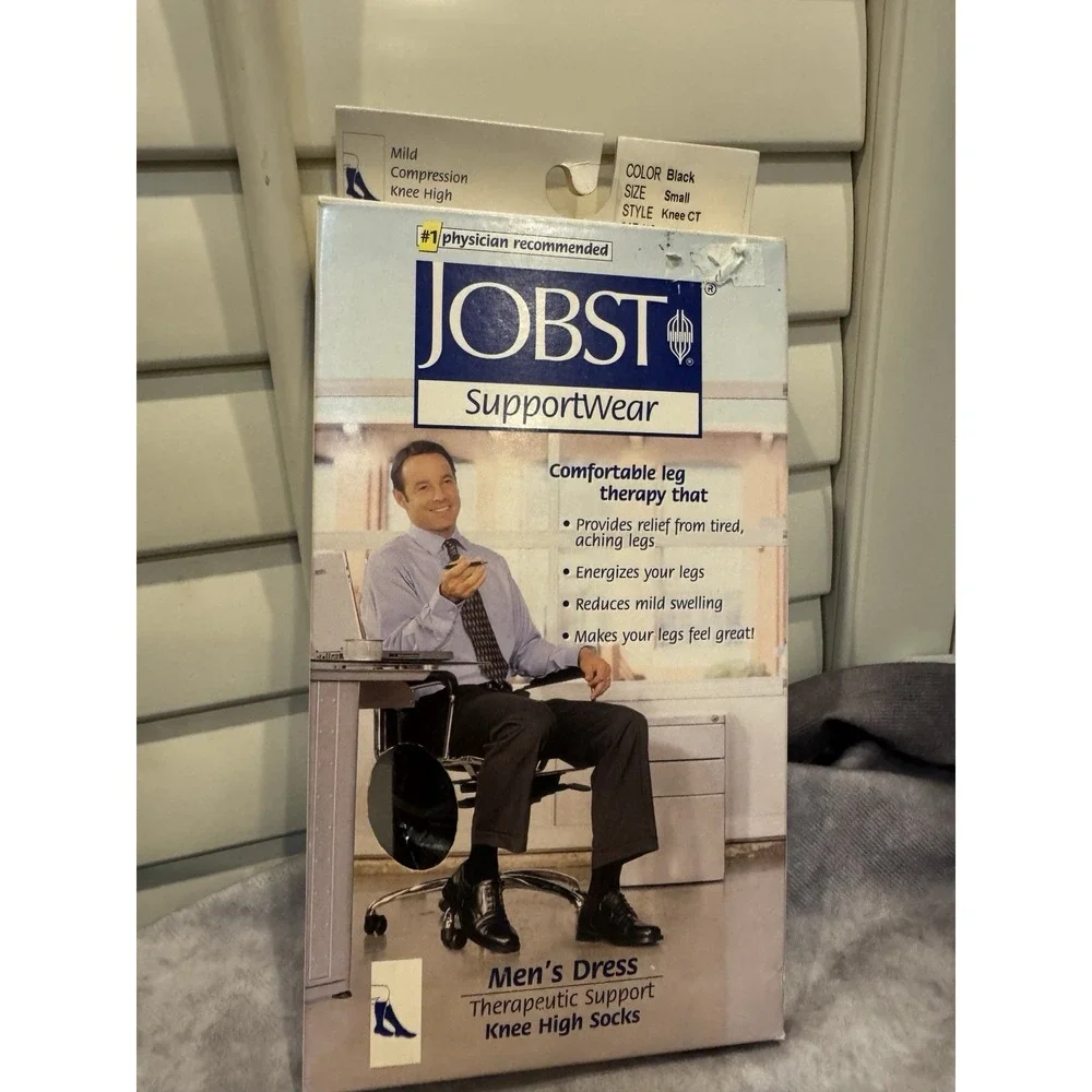 Jobst Men's‎ Black Small Dress Knee Socks Closed Toe 8-15 mmHg NOS